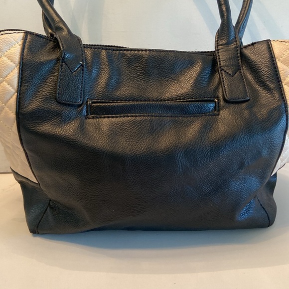 Nine West bag double handle satchel shoulder bag tan quilted look detail - Picture 4 of 16